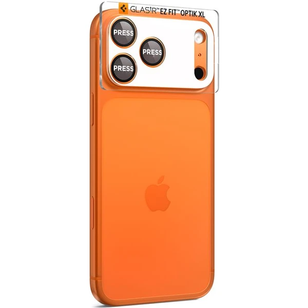 Spigen Glass TR EZ Fit Optik Pro XL sklo na fotoaparát iPhone 17 Pro oranžové - Ochranné fólie a sklo - Obrázok 7ad21d52efe643349886201a16d22eb3
