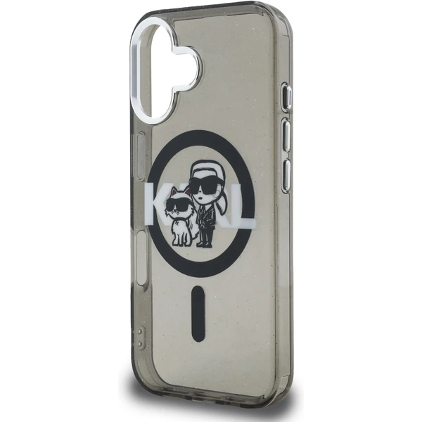 Karl Lagerfeld IML Glitter Karl and Choupette Sketch MagSafe kryt iPhone 16 čierny - Puzdra - Obrázok 7af2ef4168154a90a58c21eca473e03a