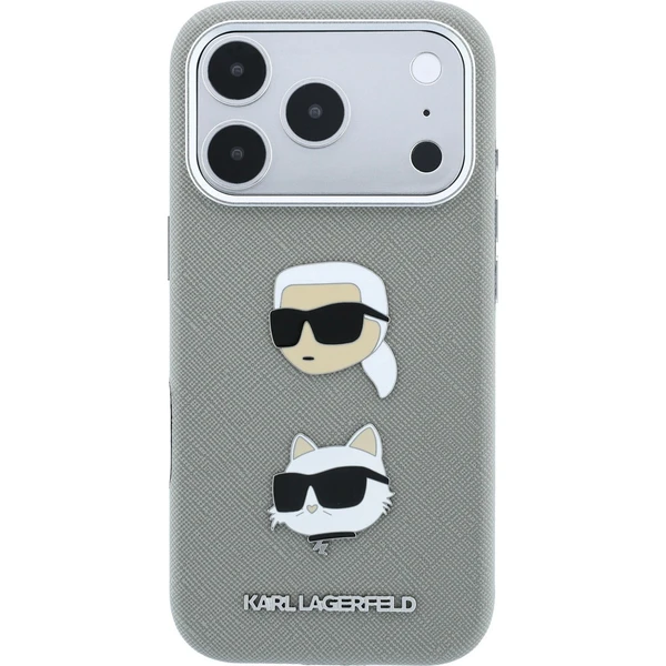 Karl Lagerfeld PU Semi Wrap Saffiano K&CH Heads kryt iPhone 18 Pro Max šedý - Puzdra - Obrázok 7b042fa1d0e1435784ec2c7b2289709d