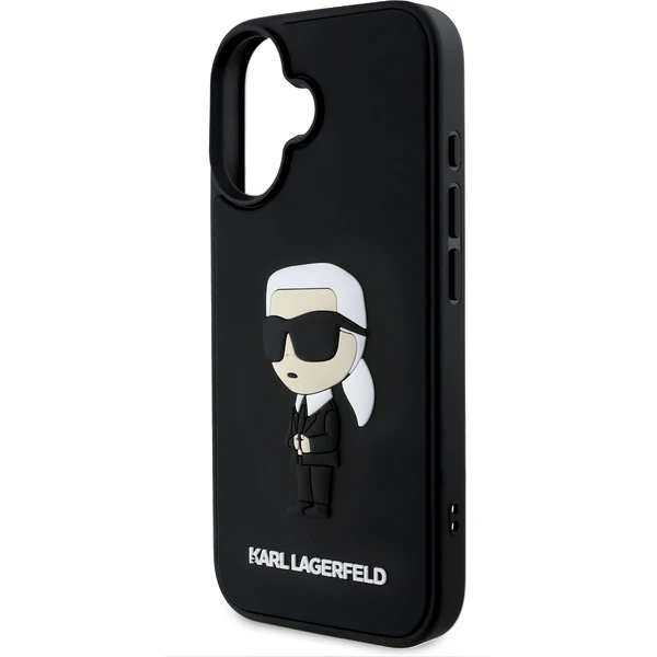 Karl Lagerfeld 3D Rubber Ikonik kryt pre iPhone 16 čierny - Puzdra - Obrázok 7b20687e2b1e4e528437d40b0f201984