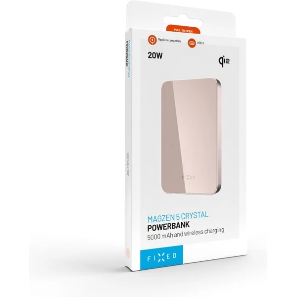 FIXED MagZen 5 Crystal MagSafe/Qi2 powerbanka, 5000mAh, ružová - Powerbanky - Obrázok 7b2fd330681c41c4a66fa597666fadbe