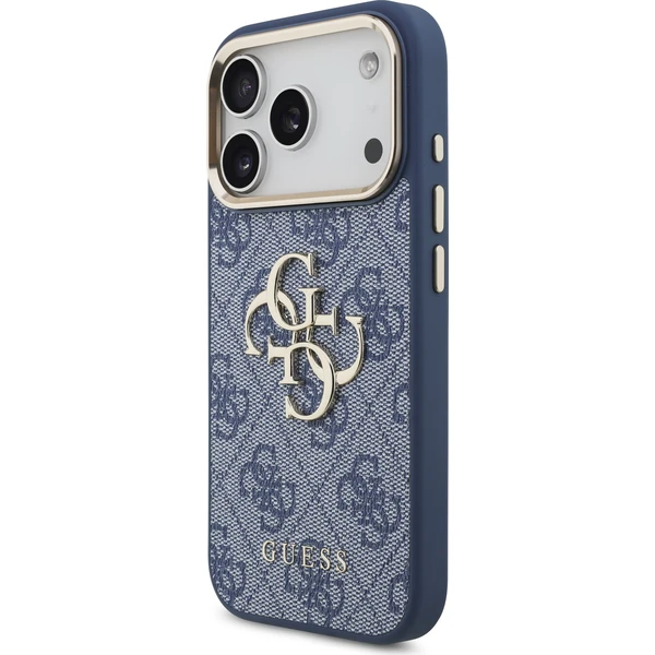 Guess PU Leather 4G Metal Logo Gold Frame Zadný kryt pre iPhone 18 Pro Blue - Puzdra - Obrázok 7b465054620c471d8614c98e488e318a