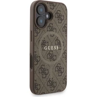 Guess PU Leather 4G Colored Ring Strap MagSafe kryt iPhone 16 hnedý - Puzdra