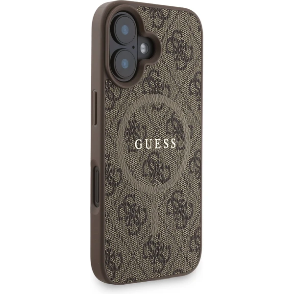 Guess PU Leather 4G Colored Ring Strap MagSafe kryt iPhone 16 hnedý - Puzdra - Obrázok 7b7c9a8db42841d391fe7eb8c1ccb491