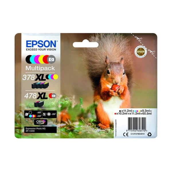 Epson 378XL / 478XL Squirrel Claria Photo HD 6farebný multipack - Tonery - Hlavný obrázok
