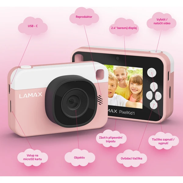 LAMAX PixelKid1 detský fotoaparát ružový - Fotoaparáty - Obrázok 7bb0896f048843a7bed076cd3413513e