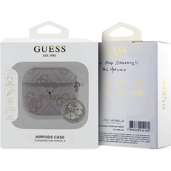 Guess 4G Script PC/PU Charm puzdro AirPods 4 ružové - Puzdra - Obrázok 7bba4f5c5f934e83ad9b8d35b44208f2