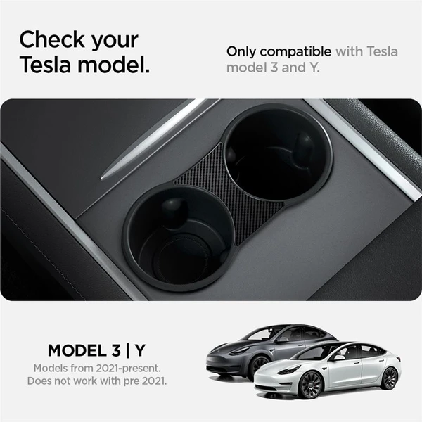 Spigen Center Console Cup Holder Insert vložka do držiaka nápojov (2021/2022) Tesla Model Y/3 čierny - Držiaky - Obrázok 7bbf46a551b24a03900c76e001c56900