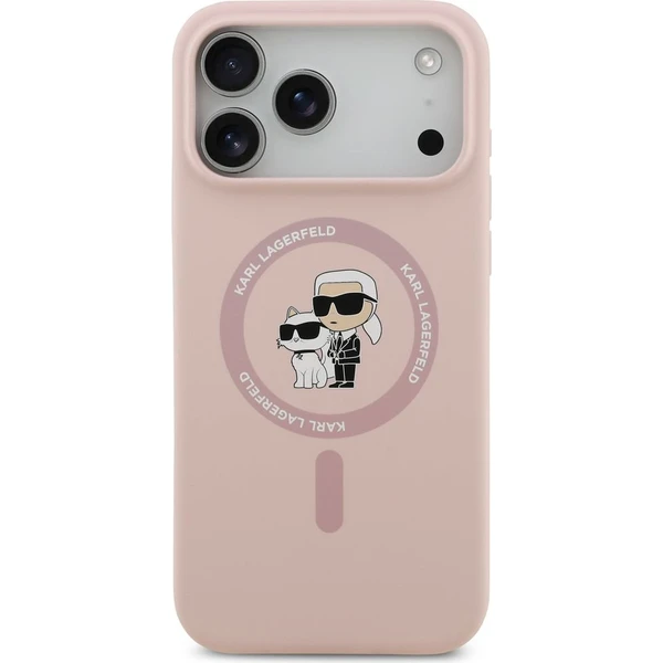 Karl Lagerfeld Liquid Silicone Karl and Choupette MagSafe kryt iPhone 18 Pro Max růžový - Puzdra - Obrázok 7be38499cf744312ae4eec013d7456e3