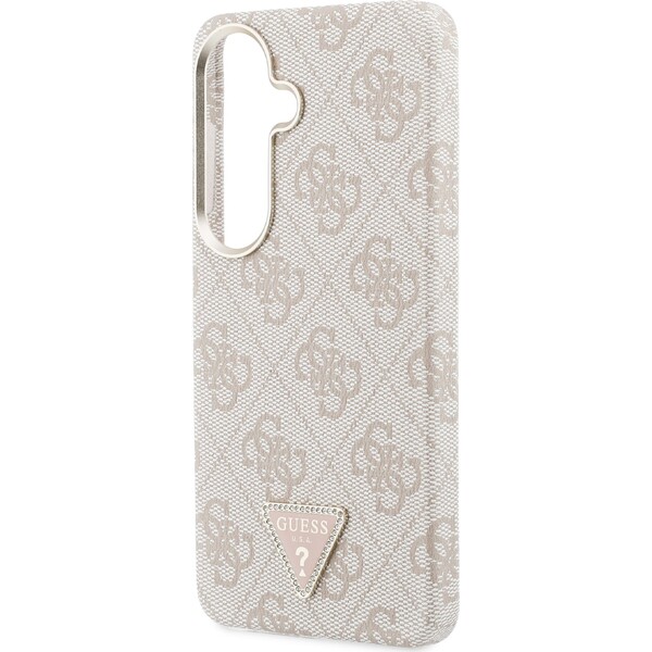 Guess PU Leather 4G Strass Trojuholníkové Logo Zlatý Rám Magnetický kryt Samsung Galaxy S26 ružový - Puzdra - Obrázok 7bf2f687fe9b4d15b65240acc0e8ad66