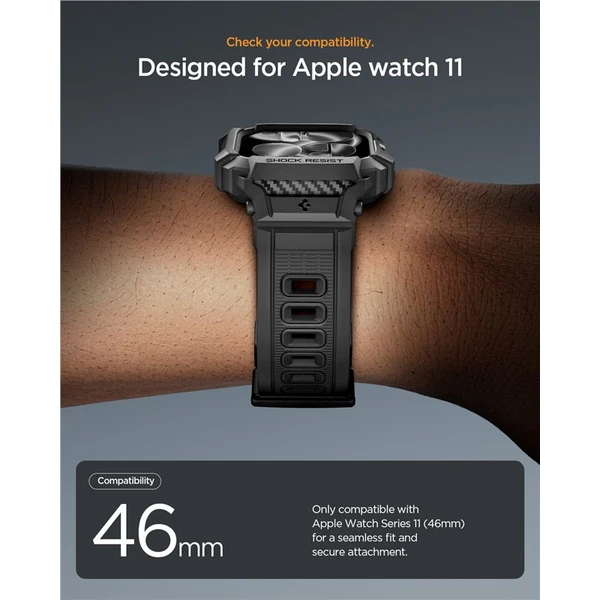 Spigen Rugged Armor Pro 2 puzdro Apple Watch 11 (46mm) matte black - Puzdra - Obrázok 7c0cb8cf3e694607aa6a054b63762202