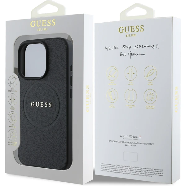 Guess PU Grained Classic Logo MagSafe kryt iPhone 16 Pro čierny - Puzdra - Obrázok 7c31984777354ffab2672d1456a91e80