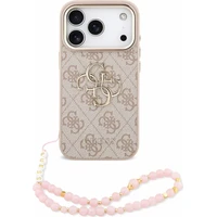 Guess PU 4G Metal Logo Strap kryt iPhone 18 Pro růžový - Puzdra