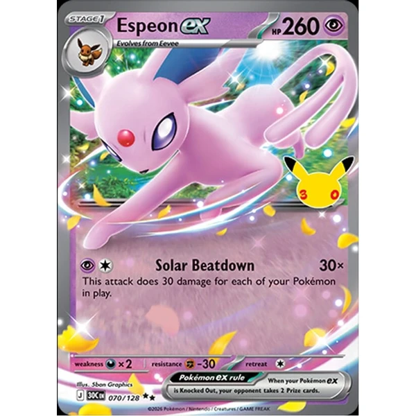 Espeon ex (30C 070) - 30th Celebration [Holo] - Kusové karty - Hlavný obrázok
