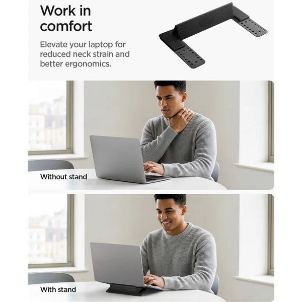 Spigen Slim Fold Laptop Stand LD201-S1 stojanček pre notebook/MacBook čierny - Stojany - Obrázok 7d4d49386a1248f4a69264b5d312dd02