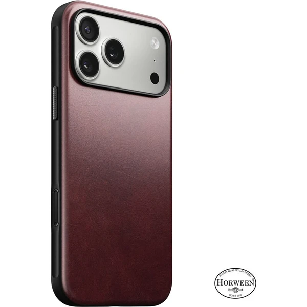 Nomad Modern Leather Case (Horween) MagSafe kožený kryt iPhone 17 Pro Max Burgundy - Puzdra - Hlavný obrázok