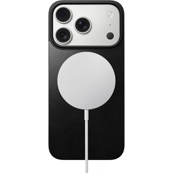 Nomad Magnetic Leather Back (Horween) Magsafe kožený kryt iPhone 17 Pro Black - Puzdra - Obrázok 7d70ac27ca36432695f443bbd2f1b563