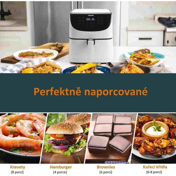 Cosori CP158-AF PREMIUM teplovzdušná fritéza 5,5 L + 5x špíz a gril. rošt biela - Fritézy - Obrázok 7da28947a61041d59524efcd8b914794