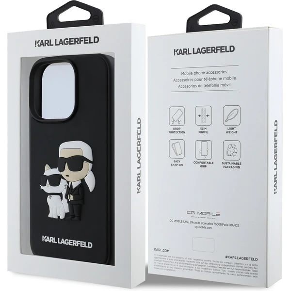 Karl Lagerfeld PU Saffiano Karl and Choupette kryt pre iPhone 16 Pre čierny - Puzdra - Obrázok 7daac1b77ab84ac8bf10062acbfd3c58