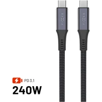 FIXED Multimediálny kábel USB-C napájací a dátový kábel 4K/60z, 20Gbps, 240W, 2m sivý - Káble a redukcie