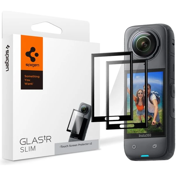 Spigen Glass tR Slim tvrdené sklo pre Insta 360 X4 čierne (2 ks) - Ochranné fólie a sklo - Hlavný obrázok