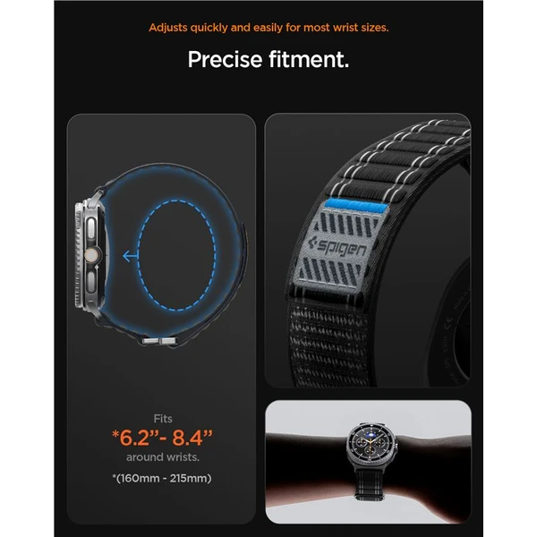 Spigen Fabric Band remienok (suchý zips) Samsung Galaxy Watch8 46/44/40mm čierny - Remienky - Obrázok 7e13b7bf03534bf59f28cf4e3d4e5871