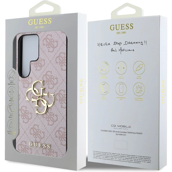 Guess PU 4G Metal Logo kryt Samsung Galaxy S25 Ultra ružový - Puzdra - Obrázok 7e161838d85e4a519a0ce00a67f1866d