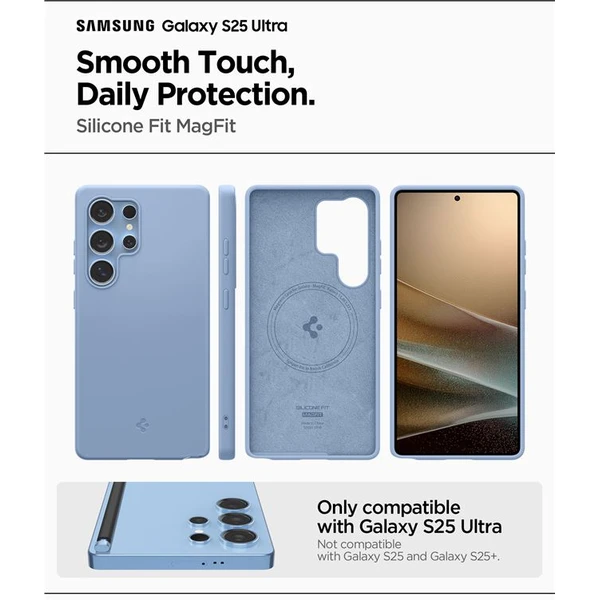 Spigen Silicone Fit MagSafe kryt Samsung Galaxy S25 Ultra zafírovo modrý - Puzdra - Obrázok 7e42468b93df4f9d942a91d115e8ed7d