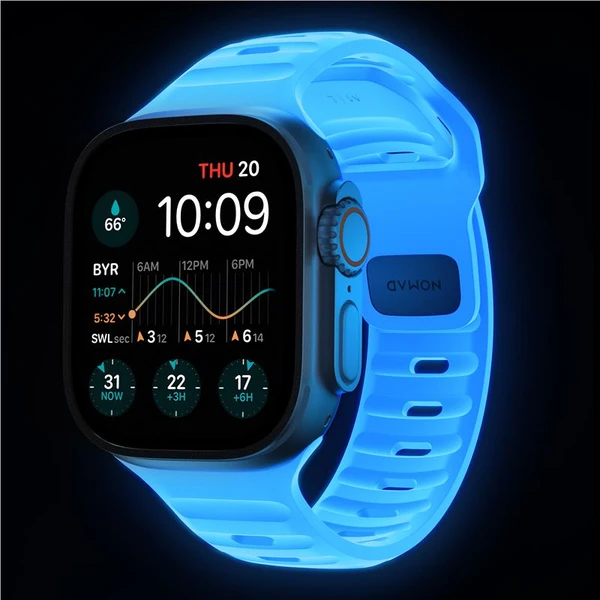 Nomad Sport Strap M/L remienok pre Apple Watch 49/46/45/44/42mm Ice Blue Glow - Remienky - Obrázok 7e4b53c2012a4be394b7dea89dcdeb9a