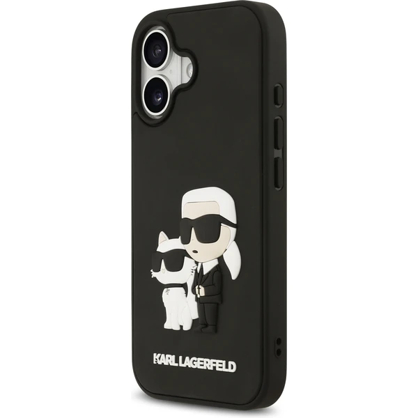 Karl Lagerfeld 3D Rubber Karl and Choupette kryt iPhone 17 čierny - Puzdra - Obrázok 7e4bd4240f8a48b280576fe7faf3557f
