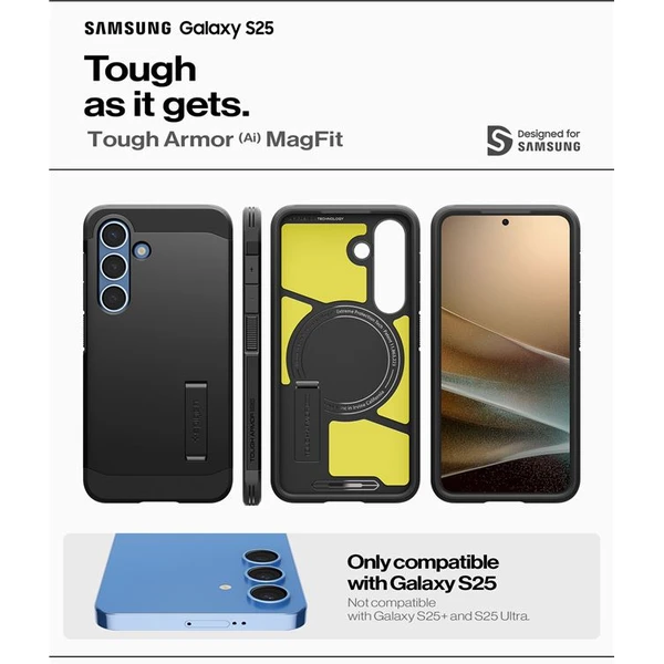Spigen Tough Armor MagSafe kryt Samsung Galaxy S25 čierny - Puzdra - Obrázok 7e4c21d7997f4b198644731b22fa96c9