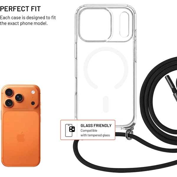 Pouzdro FIXED MagPure Neck s čiernou šnúrkou na krk pre Apple iPhone 18 Pro Max - Puzdra - Obrázok 7e556b27daef48aeaaba111343d51619