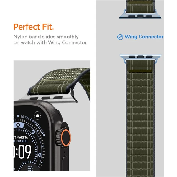 Spigen Fabric Band remienok (suchý zips) Apple Watch 49/46/45/44mm zelený - Remienky - Obrázok 7e6a6790138845a3af8859b092c7e087