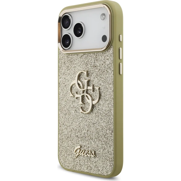 Guess PU Fixed Glitter 4G Metal Frame kryt iPhone 17 Pro Max zlatý - Puzdra - Obrázok 7e775a177f994628b322e0178daf9eb2