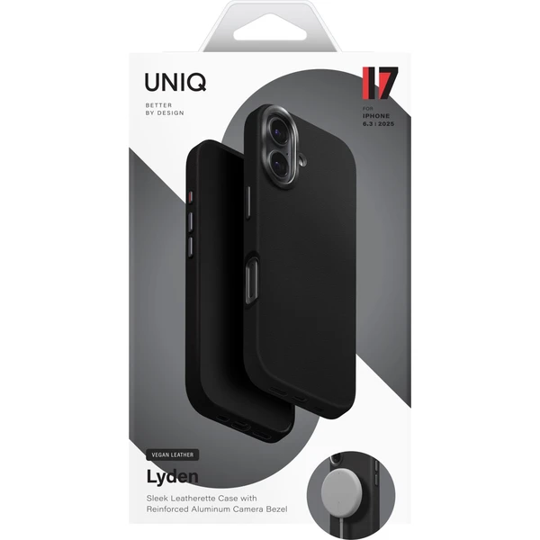 UNIQ Lyden prémiový kožený kryt MagClick MagSafe iPhone 17 Dallas Black - Puzdra - Obrázok 7ea57ecc244146fe85f74089530094ea