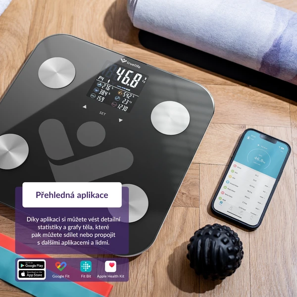 TrueLife FitShape S6 BT múdra váha čierna - Inteligentné váhy - Obrázok 7ed6a6288e1446e0aac4a4f36592a1fd