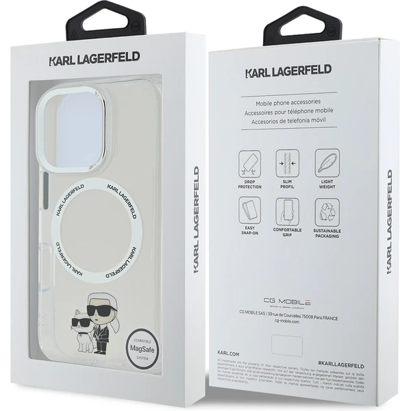 Karl Lagerfeld IML Karl and Choupette MagSafe kryt pre iPhone 16 Pre Max číry - Puzdra - Obrázok 7f2702f61a2c412d8350a885b5020fe1