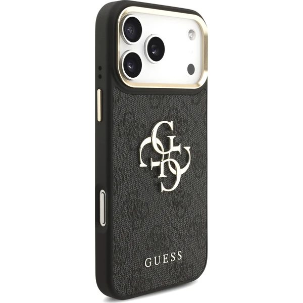 Guess PU Leather 4G Metal Logo Gold Frame Zadný Kryt pre iPhone 18 Pro Max Black - Puzdra - Obrázok 7f947e790bd74b37873a85e25a940328
