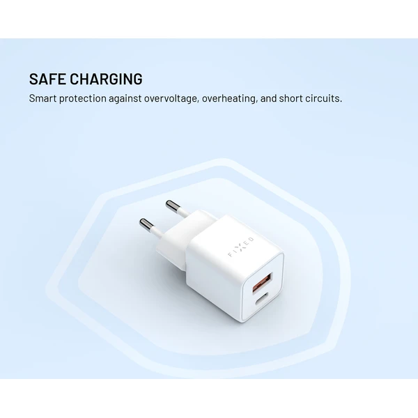 FIXED Mini GaN nabíjačka s USB-C/USB-A (30W) PD biela - Nabíjačky - Obrázok 7fc92f011d1d49958106b374c60e5299