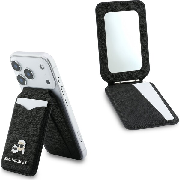 E-shop Karl Lagerfeld Mirror MagSafe Cardslot peňaženka so stojanom čierna
