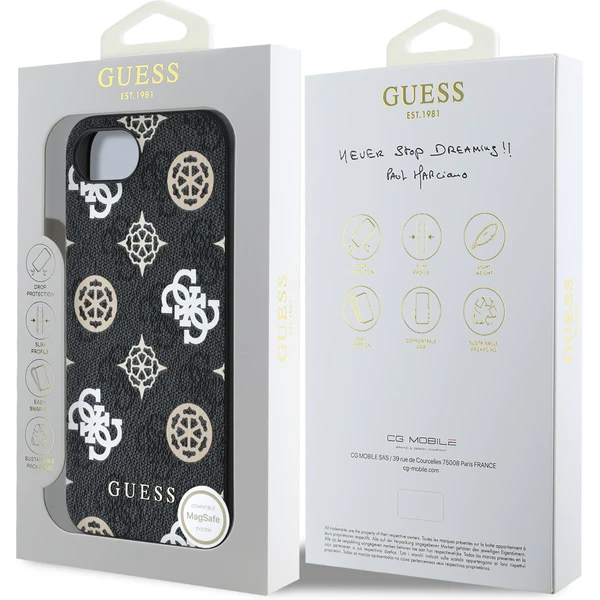 Guess PU 4G Peony MagSafe kryt iPhone 17e/16e čierny - Puzdra - Obrázok 7ffefb0c99424ffcabb8dbe50af607c6