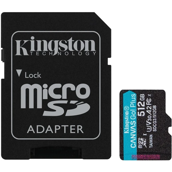 Kingston microSDXC Canvas Go! Plus 512GB 170MB/s UHS-I U3 + SD adaptér - Pamäťové karty - Hlavný obrázok