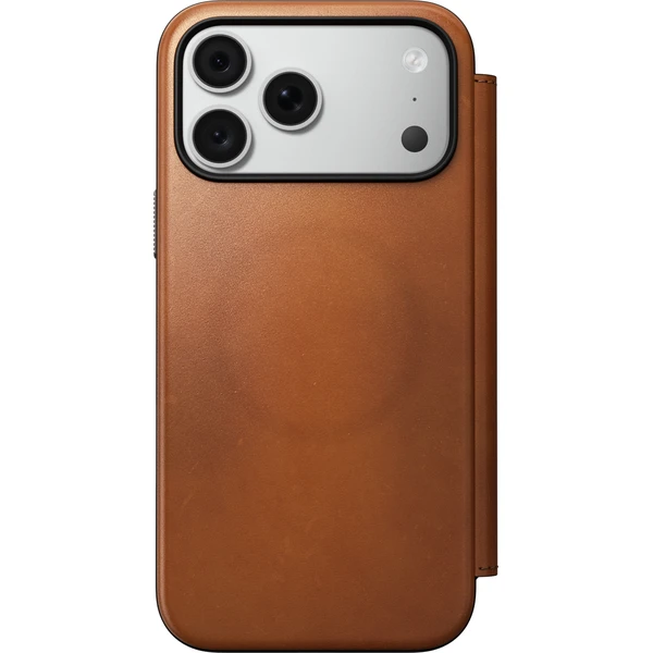Nomad Modern Leather Folio (Horween) MagSafe kožené puzdro iPhone 17 Pro Max/18 Pro Max Saddle - Puzdra - Obrázok 802d5a0166584c4a92b0e6079734b047