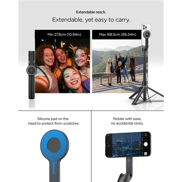 Spigen Selfie Stick MagSafe+ Tripod selfie tyč čierna - Držiaky - Obrázok 80428073720540dd8c2a636d9fac3b6b