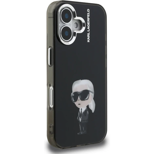 Karl Lagerfeld IML Aquarelle Karl kryt iPhone 16 čierny - Puzdra - Obrázok 8048e05f63474b09a44f7c7341cdd413