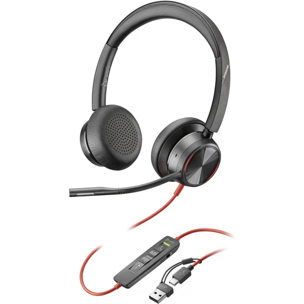 Poly Blackwire 8225 headset + USB-C/A adaptér - Slúchadlá - Hlavný obrázok