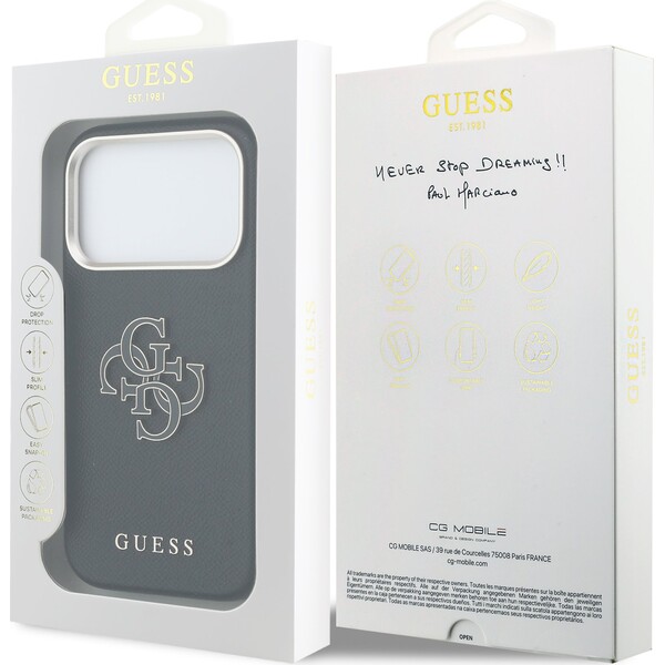 Guess PU Resin Logo kryt iPhone 17 Pro čierny - Puzdra - Obrázok 80731ec7dcdf42c68959f6460a199a7d
