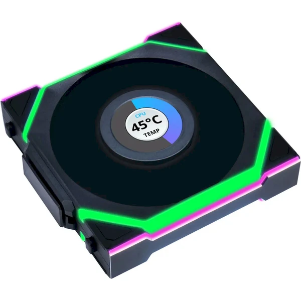 Lian Li UNI FAN SL Wireless LCD ventilátor 3x120 mm + ovládač čierny - Ventilátory pre PC - Obrázok 80AS000K01