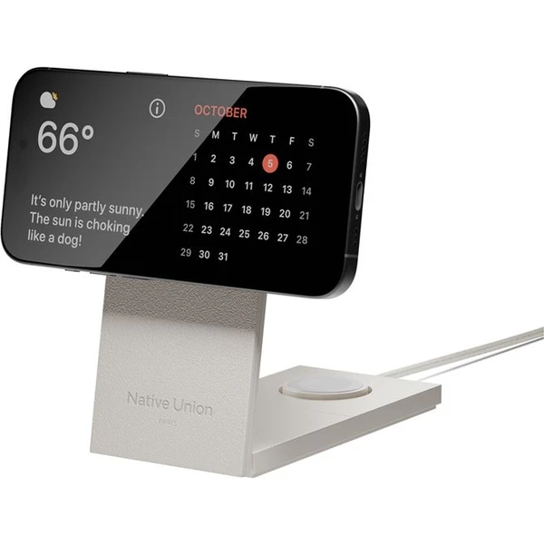Native Union Rise 3v1 Qi2 (MagSafe) bezdrôtová nabíjačka s adaptérmi sivá - Nabíjačky - Hlavný obrázok