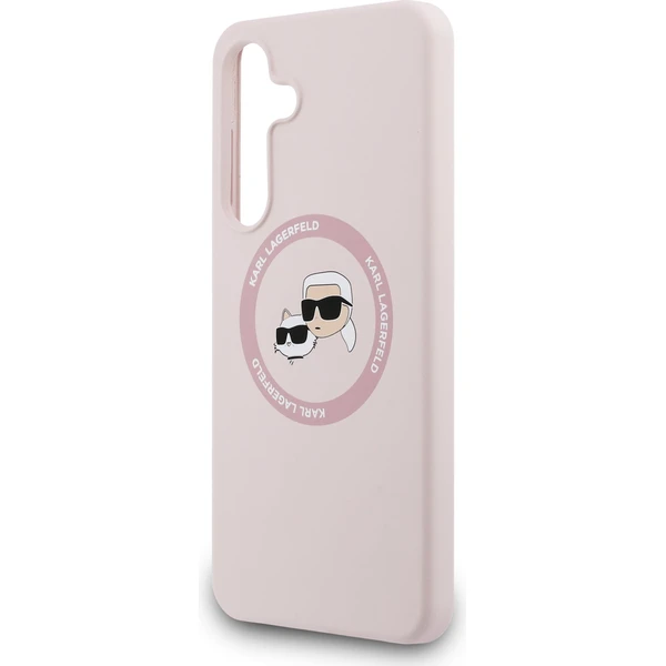 Karl Lagerfeld Liquid Silicone K&CH Heads MagSafe Zadný Kryt pre Samsung Galaxy S25 FE ružový - Puzdra - Obrázok 80cb2873c20740388670489c807d22b4